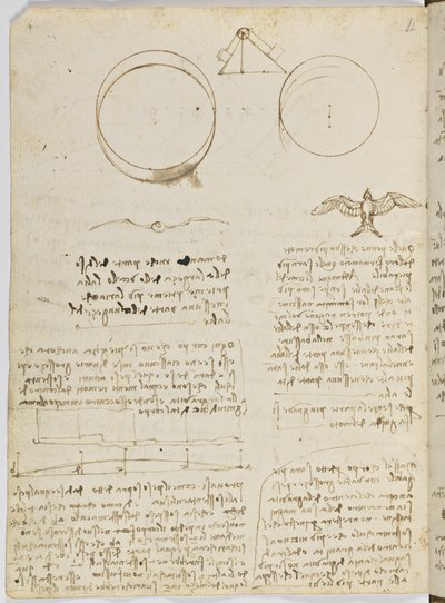 Birds Flight Code, Sheet 4 Verso by Leonardo da Vinci